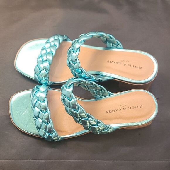 BRAND NEW ROCK&CANDY BY ZIGI DOUBLE BRAIDED STRAPS LOW BLOCK-HEEL SANDAL - Picture 6 of 16